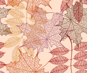 Beautiful autumn leaves vector seamless pattern 04