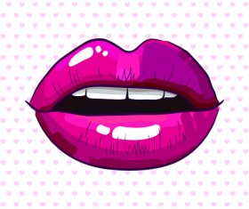 Beautiful lips vector material set 01