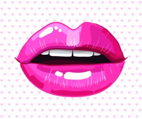 Beautiful lips vector material set 04
