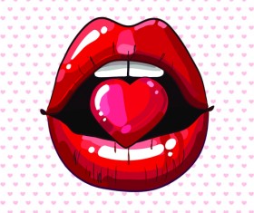 Beautiful lips vector material set 05