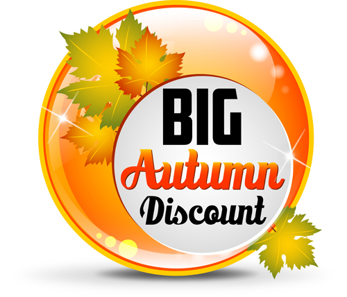 Big autumn discounts shiny background