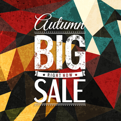 Big sale with polygonal background vector 01