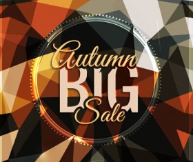Big sale with polygonal background vector 02