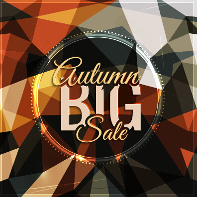 Big sale with polygonal background vector 02