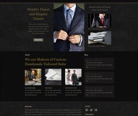 Black style male suits website psd template