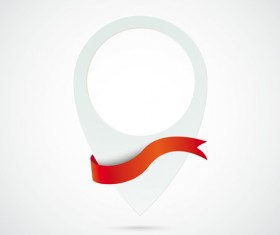 Blank labels with red ribbon vector set 03