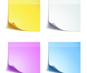 Blank paper notes vector material 04