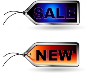 Blue with red sale tags vector