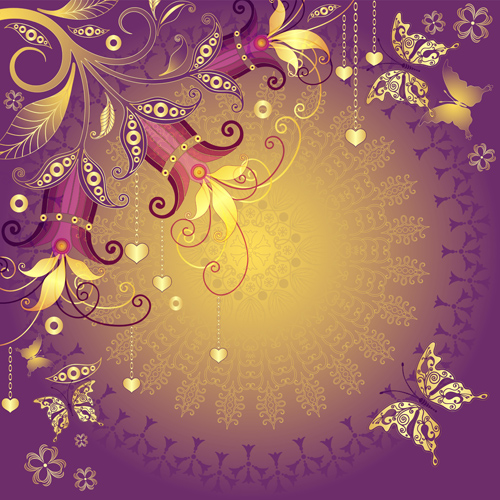 Brilliant butterfly art background material 02