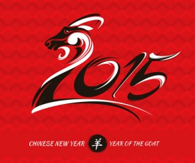 Chinese new year of goat vector background 01