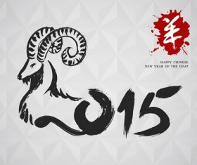 Chinese new year of goat vector background 02