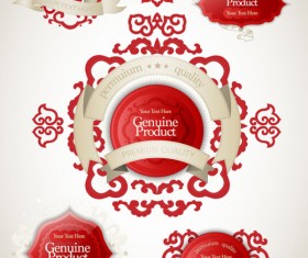 Chinese style red labels vector material