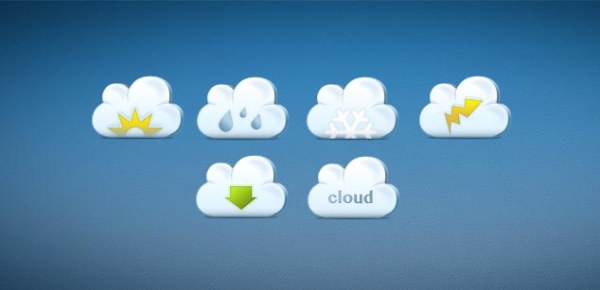 Cloud with weather icons set