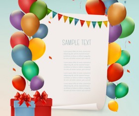 Colored balloons holiday vector background