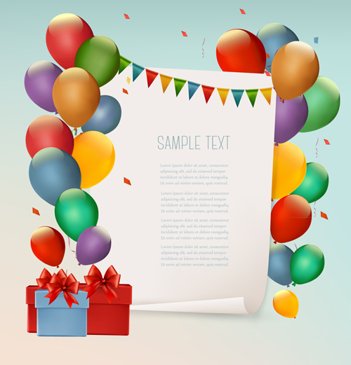 Colored balloons holiday vector background