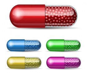 Colored capsule vector set 01