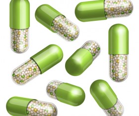 Colored capsule vector set 04