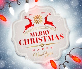 Colored light bulbs with 2015 christmas background 01