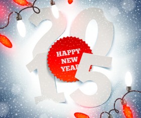 Colored light bulbs with 2015 christmas background 02