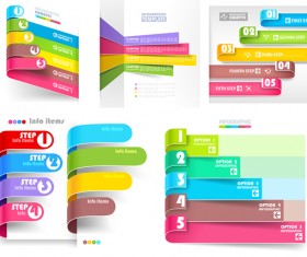 Colored numbered infographics set vector