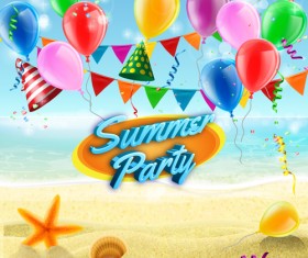 Confetti with colored balloons birthday background 05