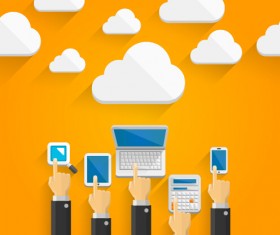 Creative cloud digital network vector template 03