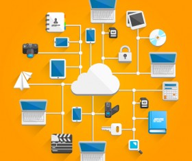 Creative cloud digital network vector template 05