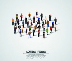 Creative crowd vector background material 01