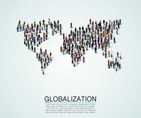 Creative crowd vector background material 02