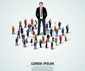 Creative crowd vector background material 03