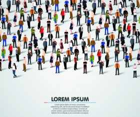Creative crowd vector background material 04