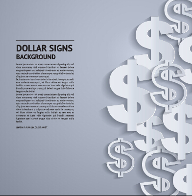 Creative dollar signs background vector 02