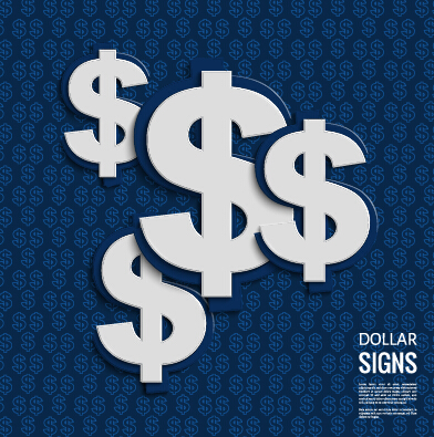 Creative dollar signs background vector 05