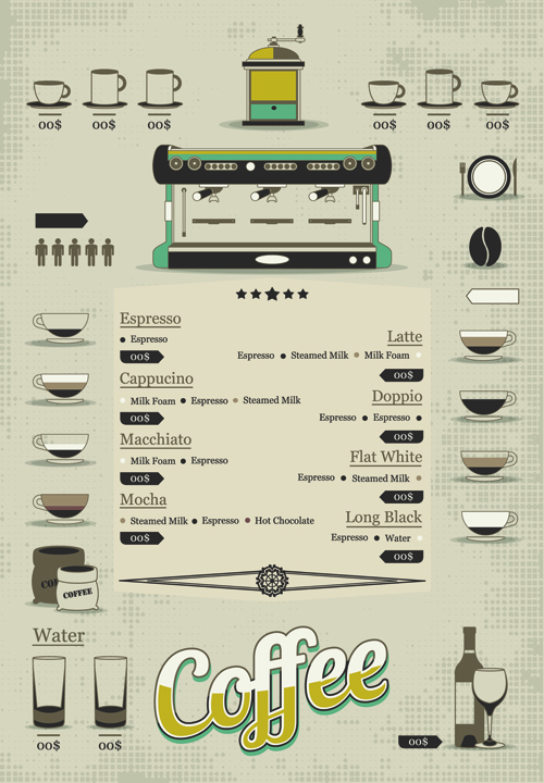 Creative drinks elements infographics vector 02