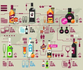 Creative drinks elements infographics vector 04