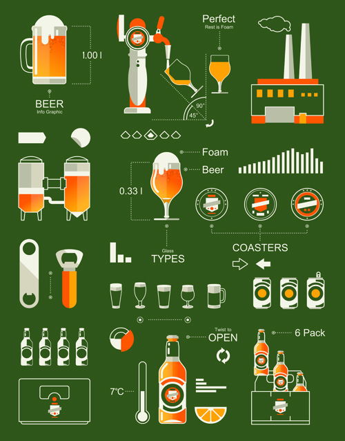 Creative drinks elements infographics vector 05