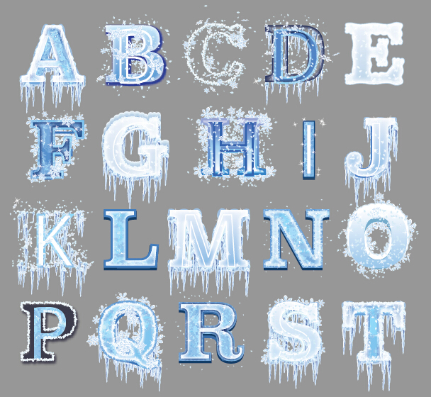 Creative frozen alphabet vector