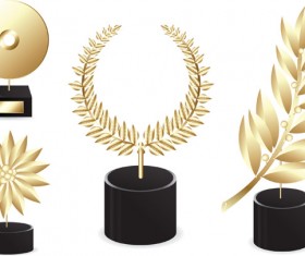 Creative golden awards vector material 01