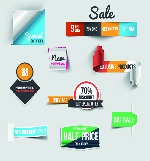 Creative sale sticker with labels design 03
