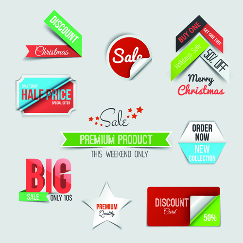 Creative sale sticker with labels design 04
