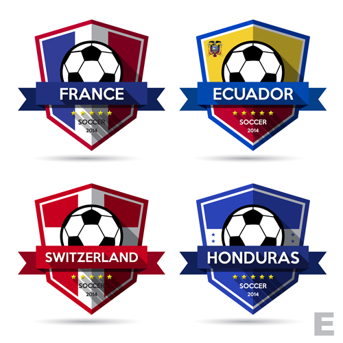 Creative soccer vector labels set 03