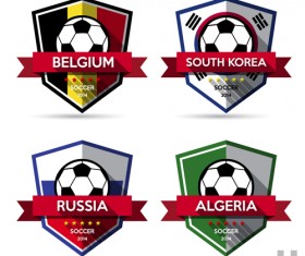 Creative soccer vector labels set 04