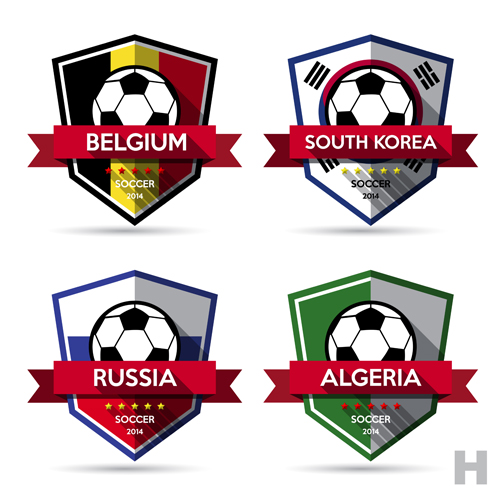 Creative soccer vector labels set 04