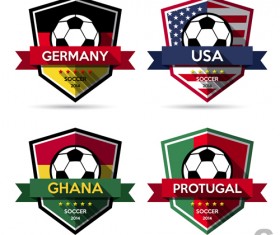 Creative soccer vector labels set 05