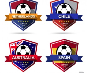 Creative soccer vector labels set 06