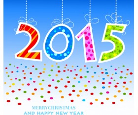 Cute colored 2015 background design vector