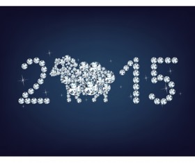 Diamond 2015 new year sheep background vector