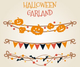 Different halloween garland vector material