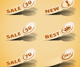 Discounts sale sticker vector set