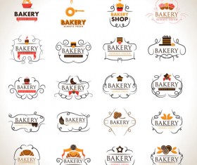 Elegant bakery labels design elements vector